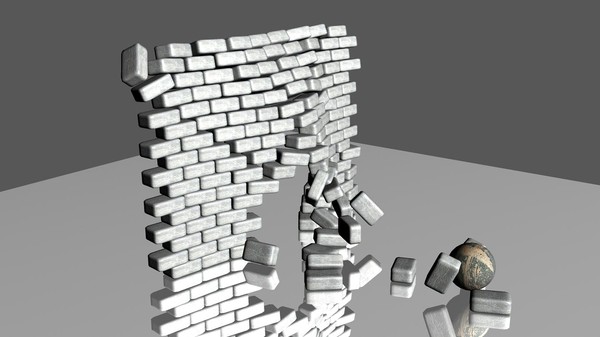rigged collapsing wall 3d model - Block Wall Collapsing by Game Model Creations